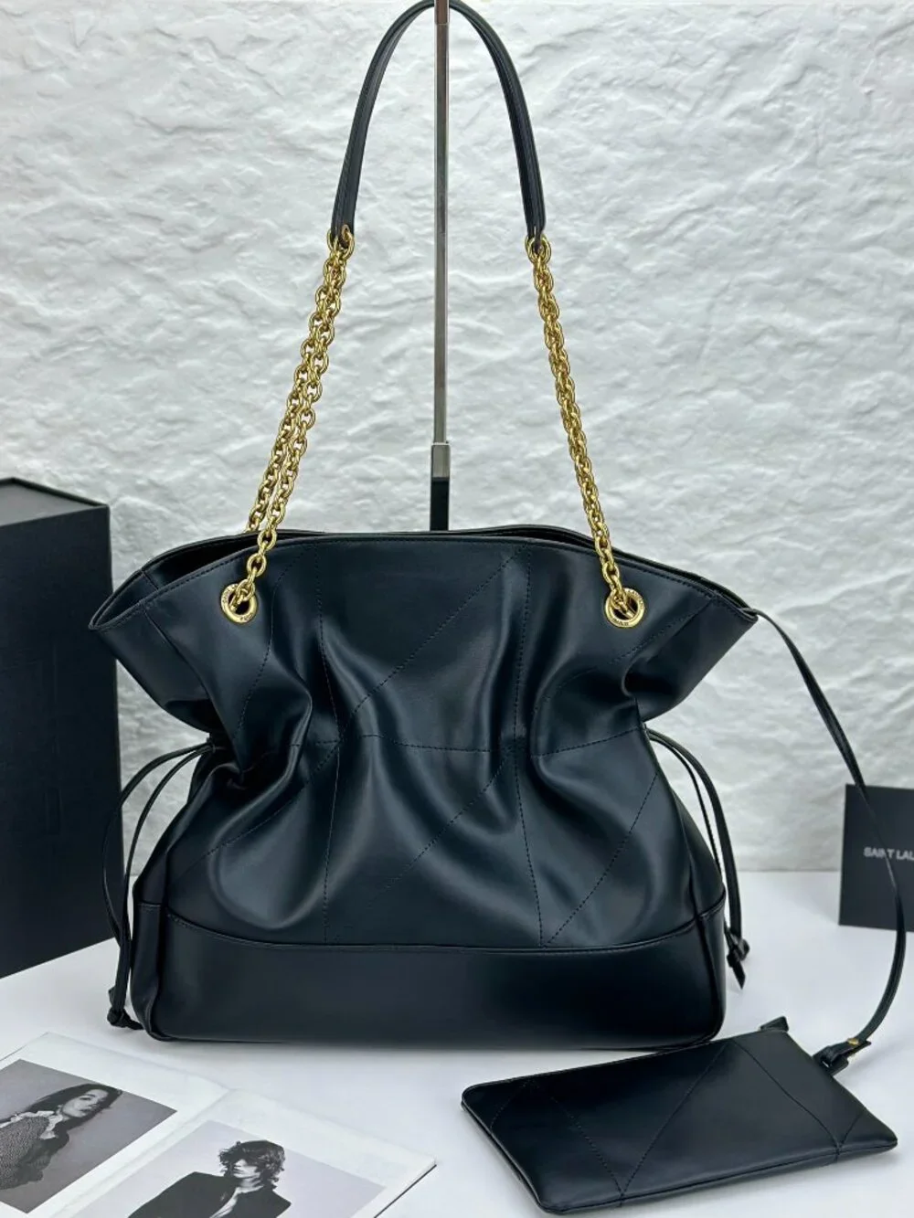 Saint Laurent Jamie Black Quilted Leather Chain Shoulder Bag